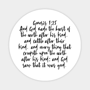 Genesis 1:25 Bible Verse Magnet